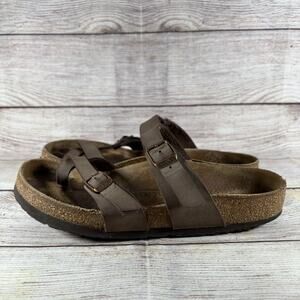 Birkenstock Yara Brown Leather Ankle Strap Sandals EU 39 ~25cm PLEASE READ